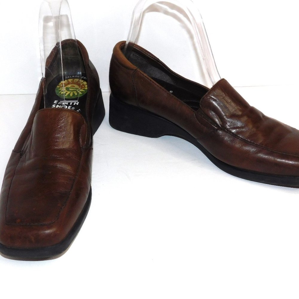 Earth Shoe Gelron 2000 Hemet Womens Size 8 Brown Leather Slip on Loafer